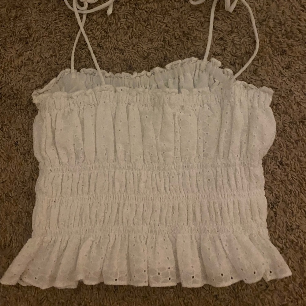 White top with tie straps